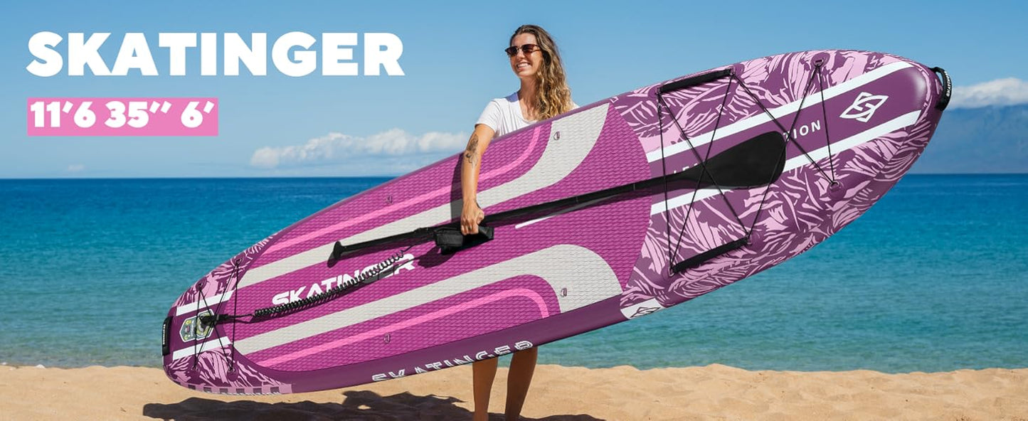 Leafy Expedition Pink 350x89x15 cm (11'6'') Yoga SUP Brett