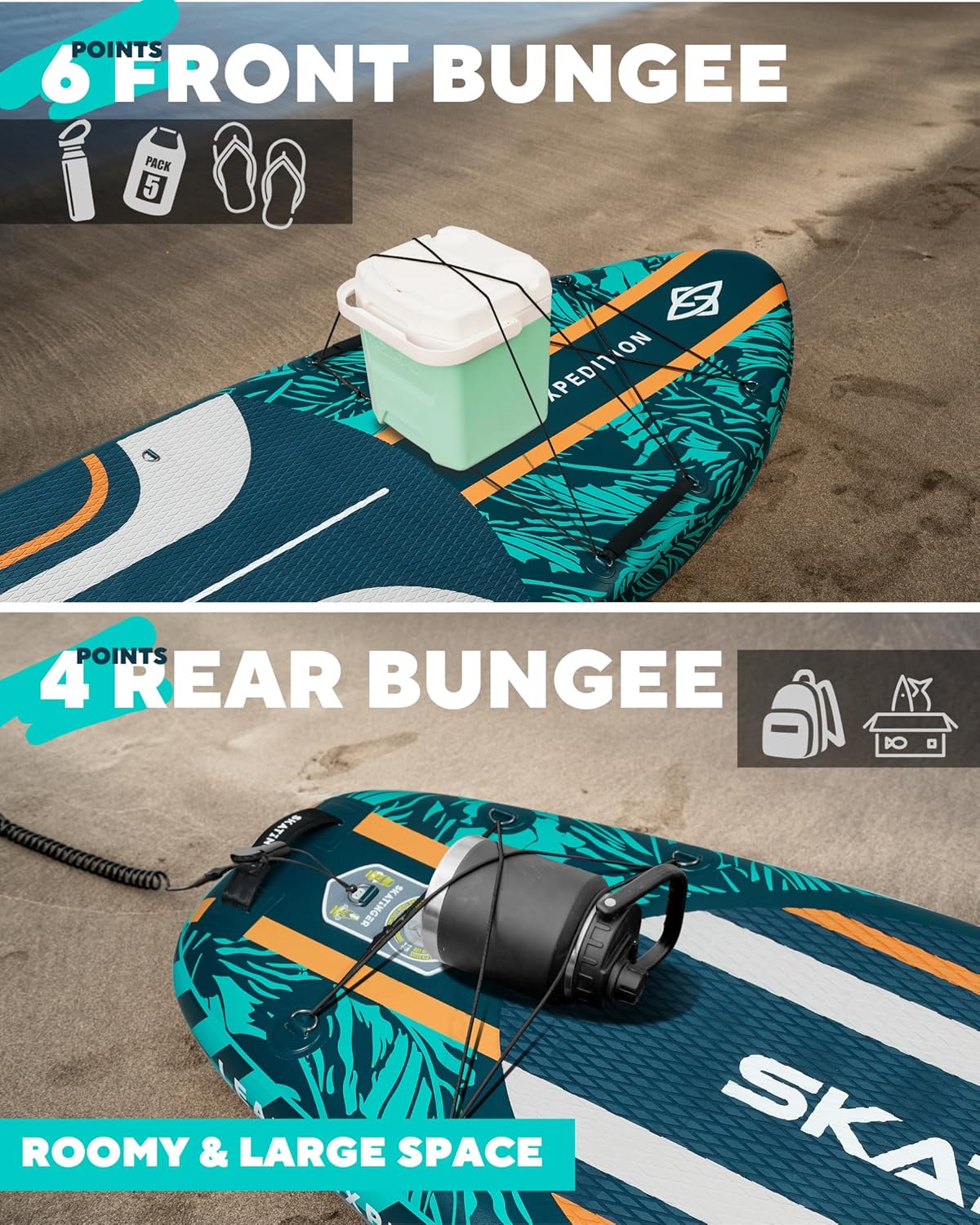 Leafy Expedition Grün 350x89x15 cm (11'6'') Yoga SUP Board